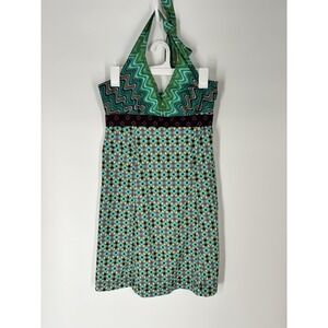 Athleta Sz 6P Go Anywhere Halter‎ Dress Colorful Athleisure Vacation Beach Boho